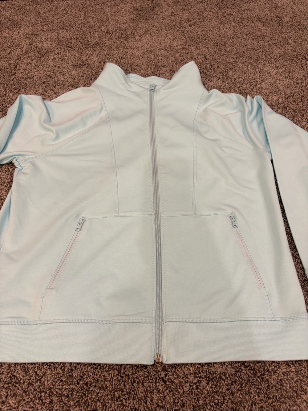 Talbots Pale Blue Full-Zip Bomber Jacket